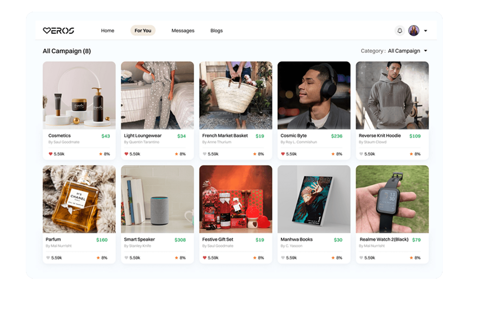 For You campaign matching view